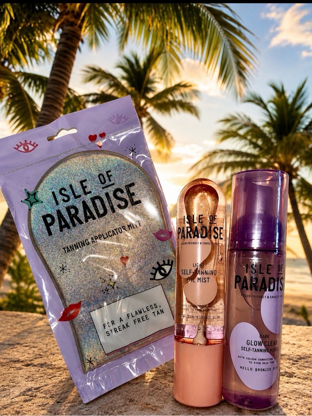 Isle of Paradise self tanning products. 3 pc